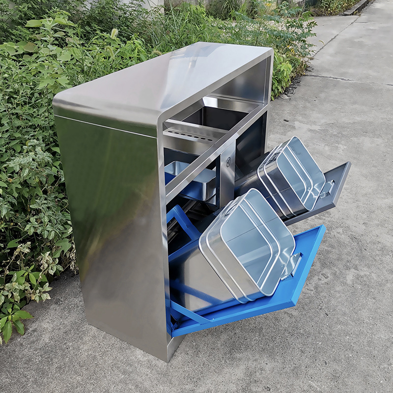 Customized stainless steel trash can Residential Community public places outdoor sorting trash can free silk screen LOGO Customized stainless steel trash can Residential Community public places outdoor sorting trash can free silk screen LOGO