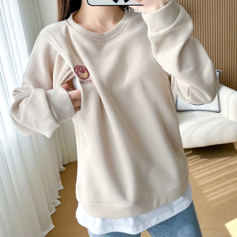 Spring and Autumn postpartum outerwear nursing clothes out hot mom sweater mid-length top nursing clothes western style