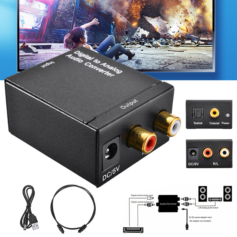 クロスボーダーデジタル-アナログオーディオ同軸コンバーター、光ファイバー-アナログspdif-ロータスps5デコーダー|undefined