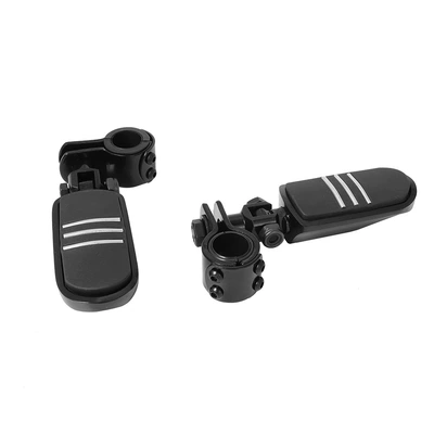 Harley Motorcycle Modified Front Bumper Guard Bar Footrest Bracket Bumper Rest Pedal Footpeg Footstaple (Motorcycle pedals) - 1-pedal-black-small-pedal-ring-black