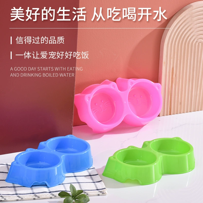 [Индивидуальные] Cat Bowl Двойная чаша антидетонационный кошачий корм для собак корм для кошек корм для домашних животных