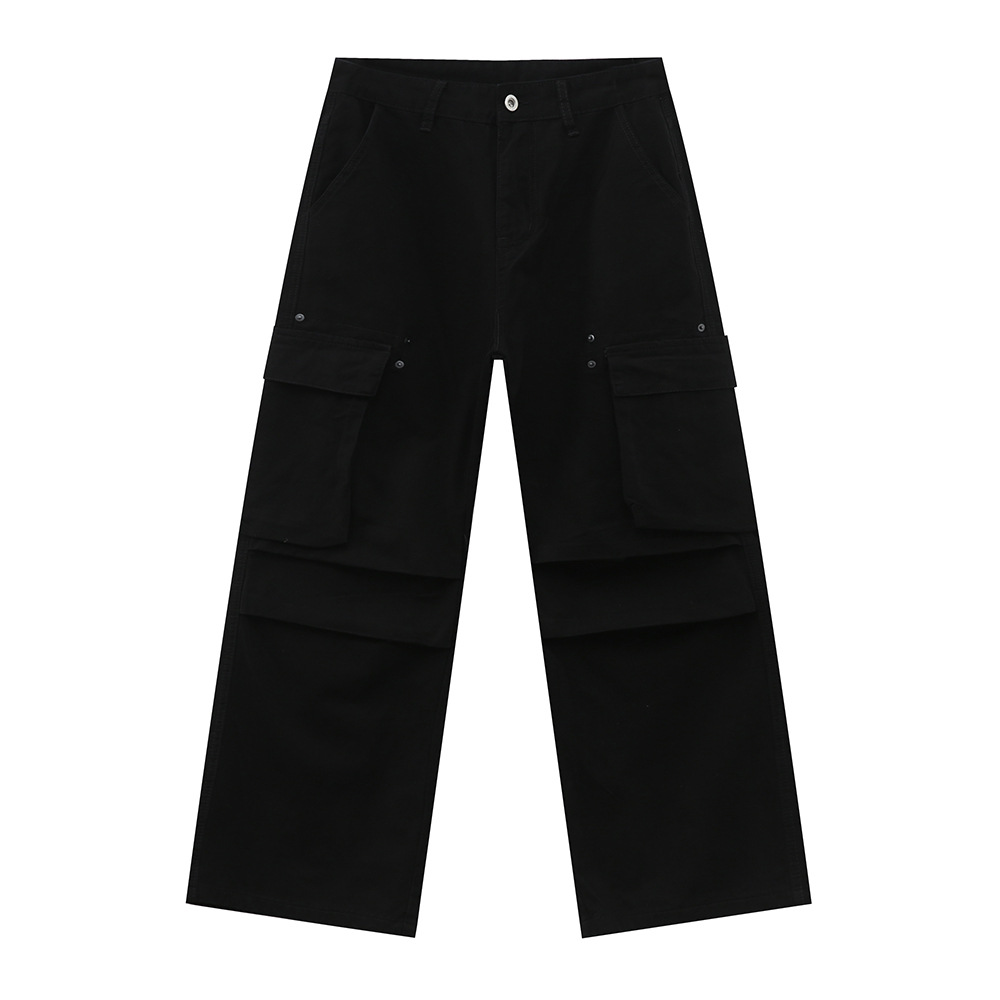 MTLCLOTHES Ropa de hombre | Cuatro estaciones cleanfit calle plisada algodón recto bolsillo grande mono pantalones de moda