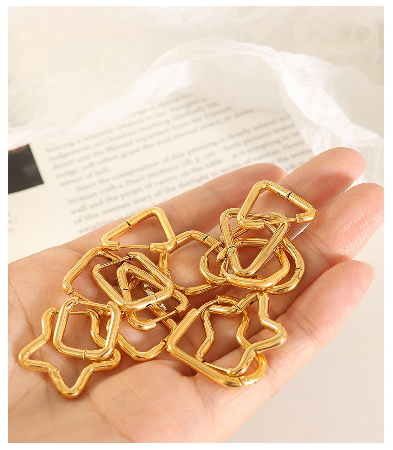 autumn and winter three-dimensional geometric titanium steel earrings