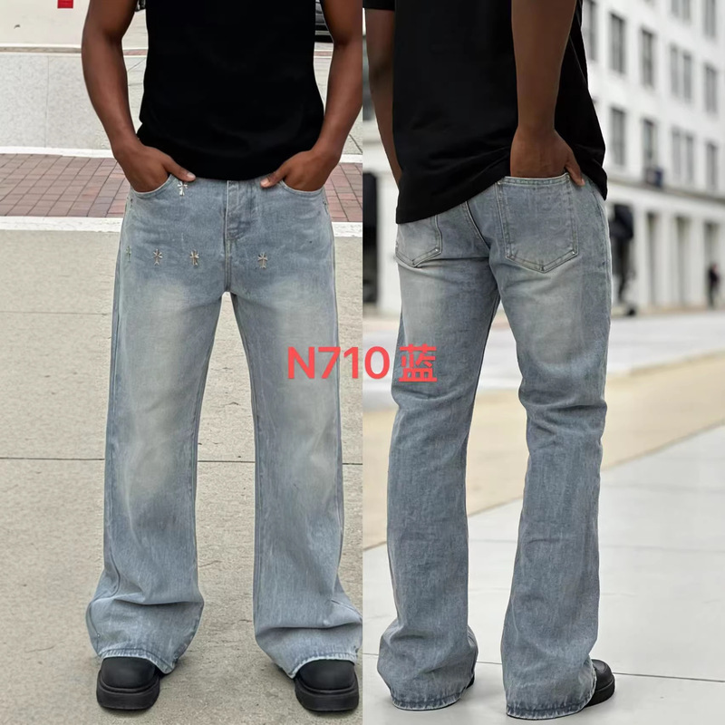 2026Jeans Men's Export Cross-Border High-Quality Denim American High Street Rivet Jeans for Men 2026Jeans Men's Export Cross-Border High-Quality Denim American High Street Rivet Jeans for Men