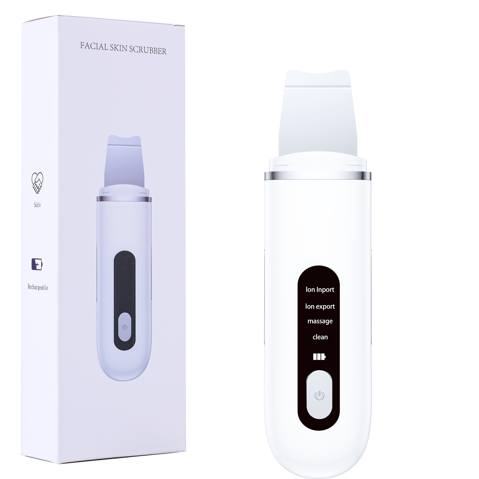 Yuqiu máquina de pelado por ultrasonidos blackhead eliminar el acné suciedad Limpieza de poros EMS instrumento de belleza micro-actual cuchillo pelador