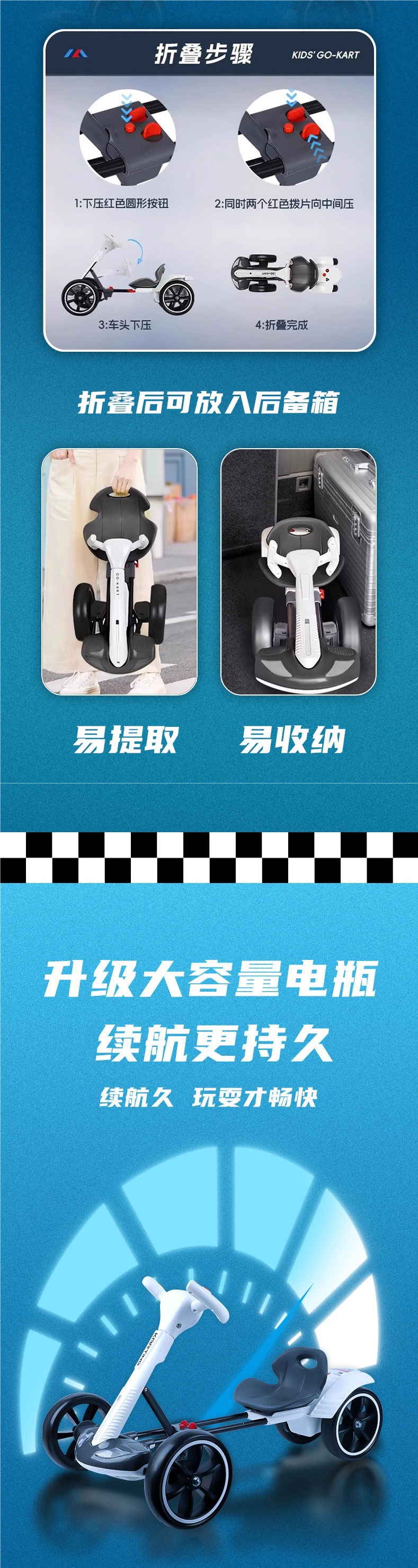 2026 Children's Day Gift: Toy Electric Car for 3-6 Year Olds, Remote Control, Foldable Kart for Boys and Girls, Can Be Ridden by Adults