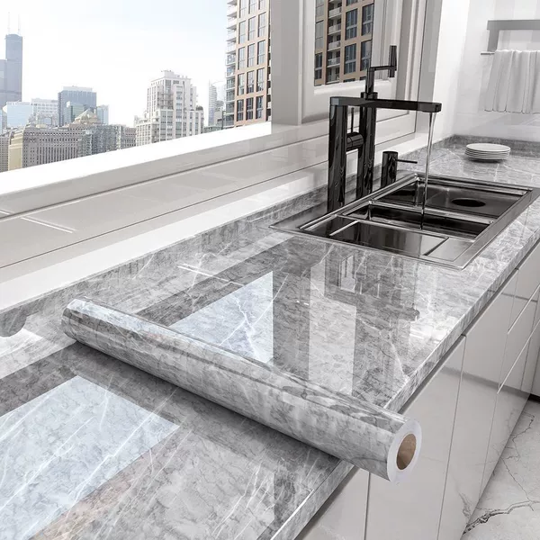 Vanru Dubai Gray [marble thickened oil-proof sticker]