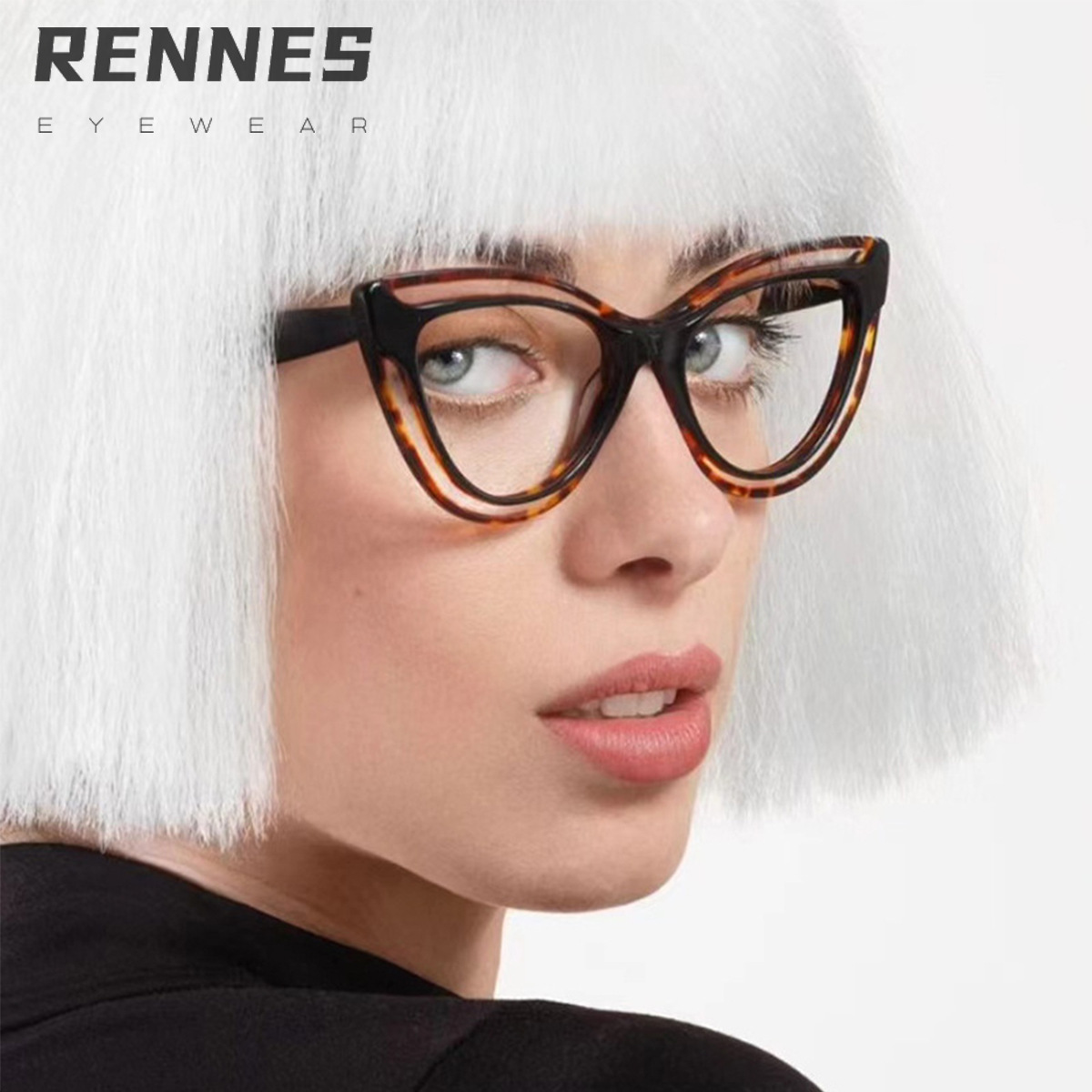 Nuevo bolso transfronterizo personalidad ojo de gato TR90 gafas anti-luz azul