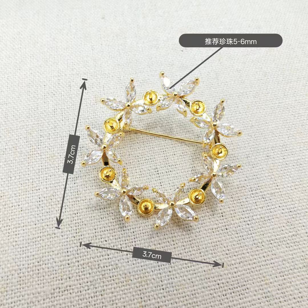 Broche DIY accesorios de cobre zircón mariposa broche de decoración broche de abrigo semiacabado