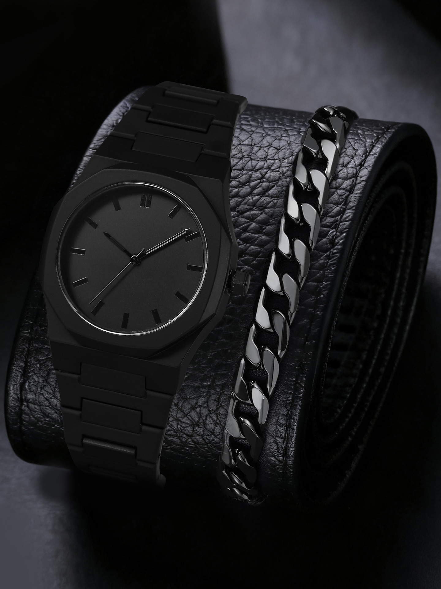 Black case black dial black bar set 1