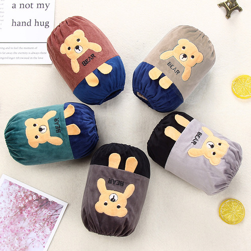 Plush cloth sleeves for boys, short, learning, autumn and winter anti-fouling sleeves for adults, student hand sleeves for children and girls