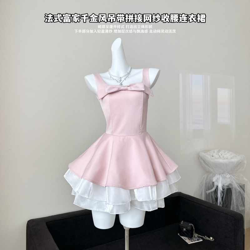 Real Shot of In-Stock Holiday-Style Spaghetti Strap Dress, Spring and Summer Birthday Evening Gown, Puffy Princess Dress
