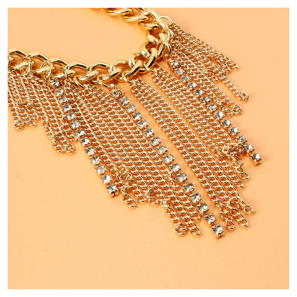 Fashion Diamond-studded Tassel Alloy Anklet Wholesale display picture 2