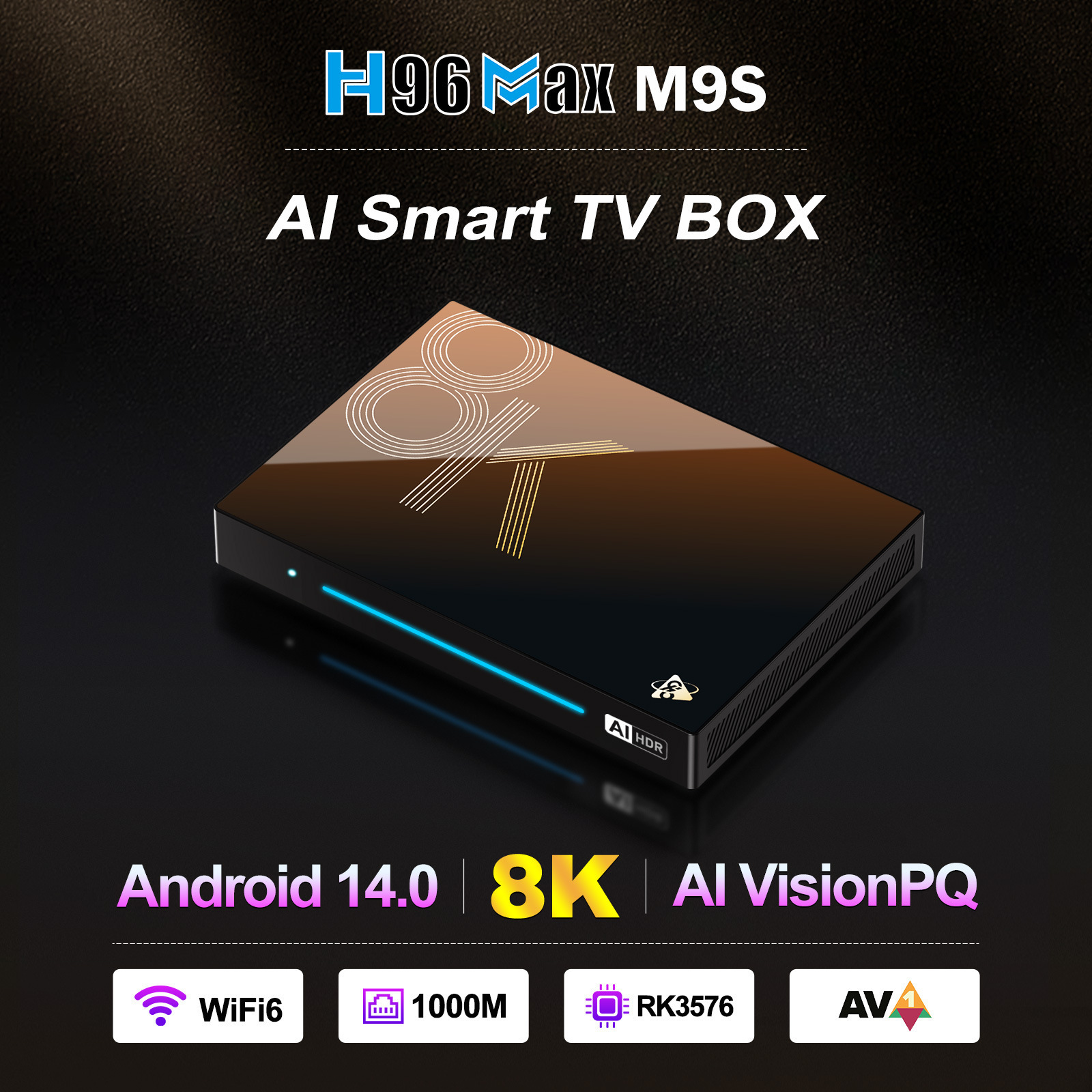 H96 MAX M9S Set Top Box RK3576 8K Player AI TV box Android 14 wifi6 BT5.4