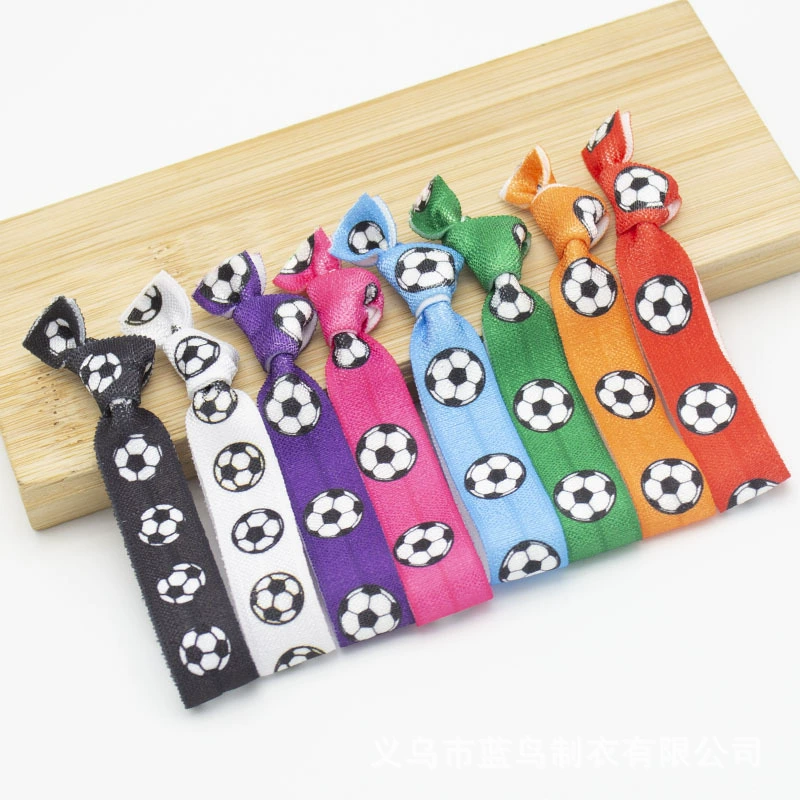 В наличии 1,5 см футбольный узор резинка с шариком завязанная веревка для волос опорный браслет входной ремешок на запястье эластичная веревка