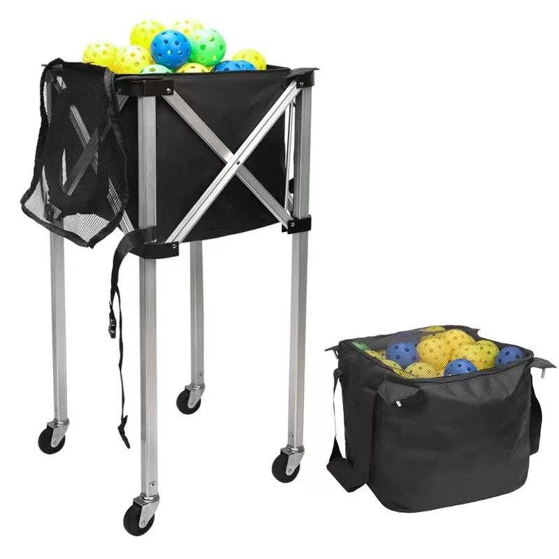 Pickleball folding tennis basket, tennis cart, mobile portable coach cart, ball-collecting basket, tennis ball storage basket