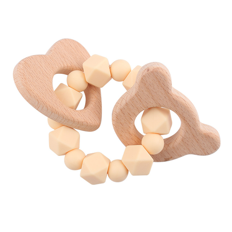 Nuevos artículos para bebés dibujos animados cabeza de haya creativo bebé silicona mordiendo dientes molares pulsera de goma de diente