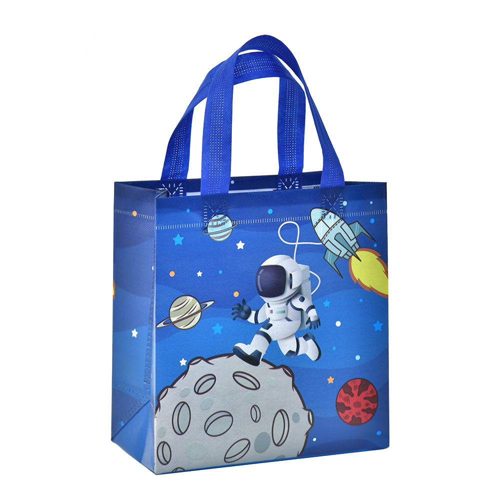 Bolso no tejido de astronauta de dibujos animados transfronterizo bolso de regalo de astronauta portátil bolso de regalo de niños lindos al por mayor