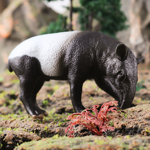 Cross-border simulated real wild animal Malayan tapir model Asian tapir toy children's cognitive early education ornament gift