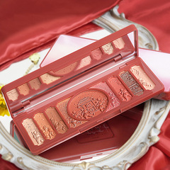 伊詩婷彩妝十里紅妝眼影盤 珠光啞光細閃腮紅高光一體浮雕彩妝盤