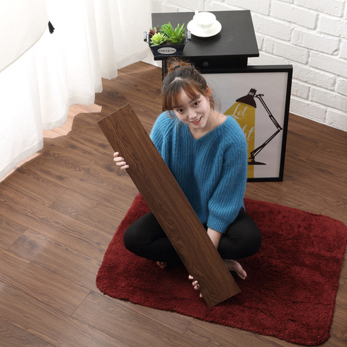 VHM7 wholesale PVC self-adhesive floor leather wood grain retro style bedroom home indoor wear-resistant thickened waterproof glue-free