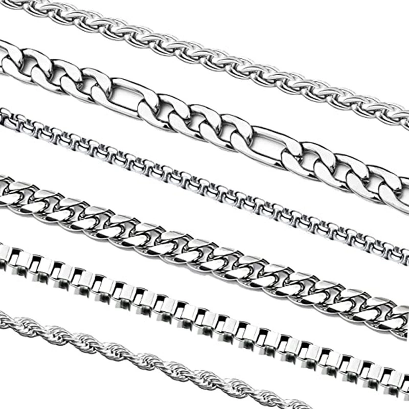Xinghe трансграничная Европа и США 6 видов нержавеющей стали Куба цепь Фигаро цепь квадратная цепь Ролло пшеничная цепь оптовая цепь