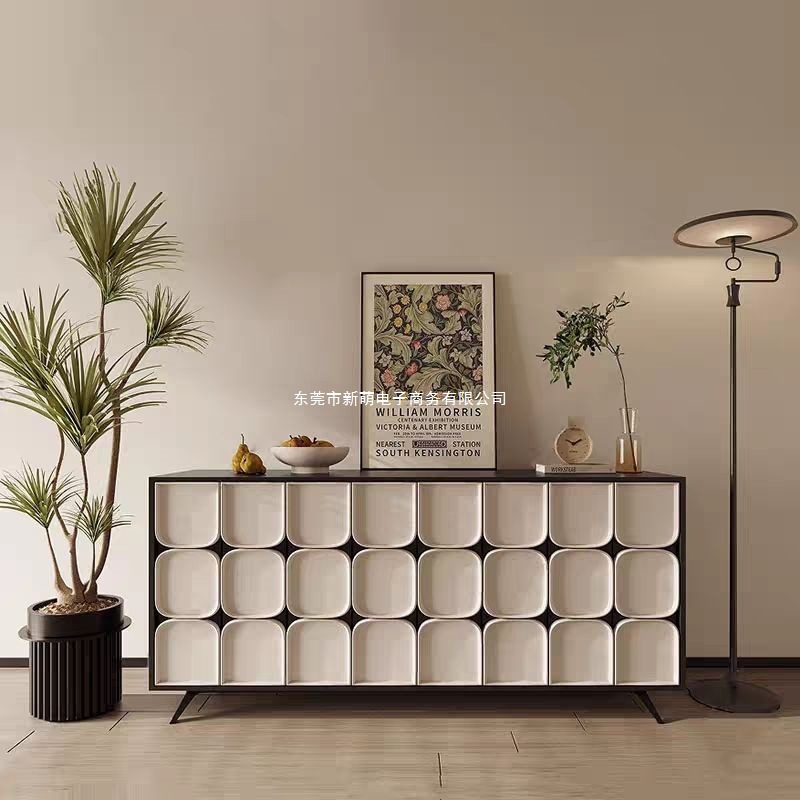 Nordic Painted Sideboard Solid Wood Tea Cabinet Simple Modern Entrance Cabinet Wine Cabinet Storage Cabinet Cupboard Storage Free Shipping