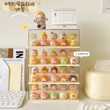 萌粒展示盒小摆件手办展示柜盲盒展示架收纳亚克力透明防尘收纳盒