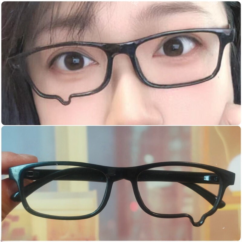 Two-Dimensional Crying Glasses Frame Y2K Sexy Crying Glasses Japanese Style Preppy Style Cos Anime Photo Frame Accessories