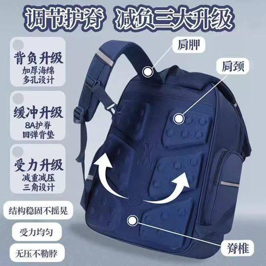 Nezha Schoolbag Primary School Boys and Girls Grade 123456 Large Capacity Children's Schoolbag Ridge Protection Backpack
