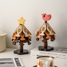 隔热垫套装防烫家用餐桌垫小鱼创意摆件竹制耐高温圣诞树餐杯收纳