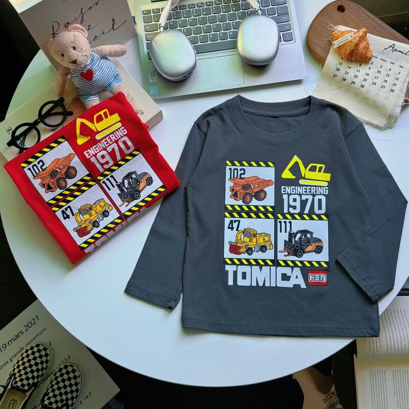 Children's Long-Sleeved T-Shirt Boy Domeka Car Pattern T-Shirt Boy's Autumn and Winter Pullover Medium and Large Kidsren's Bottoming Shirt Children's Long-Sleeved T-Shirt Boy Domeka Car Pattern T-Shirt Boy's Autumn and Winter Pullover Medium and Large Kidsren's Bottoming Shirt