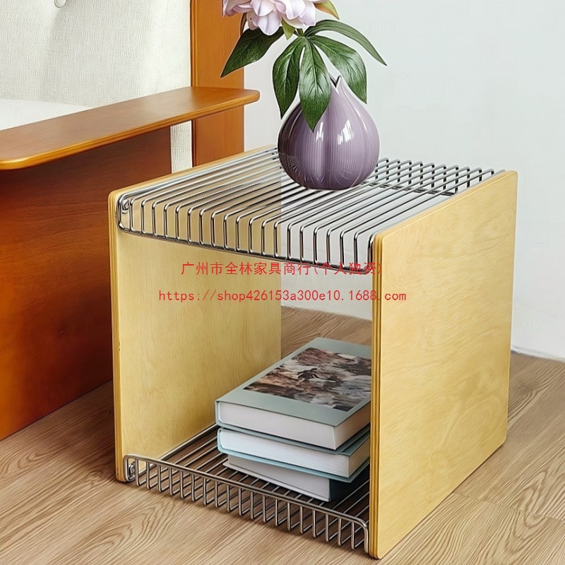 New Cross-Border Stainless Steel Combination Storage Rack Module Trendy Ins Corner Table for Living Room and Bedroom Coffee Table Creative Side Table