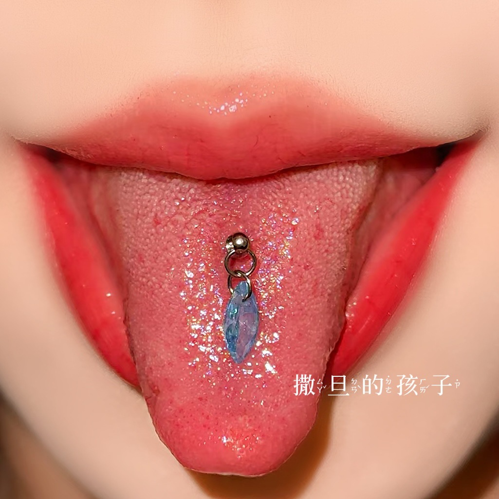 Labret stud lip piercing jewelry styling detail