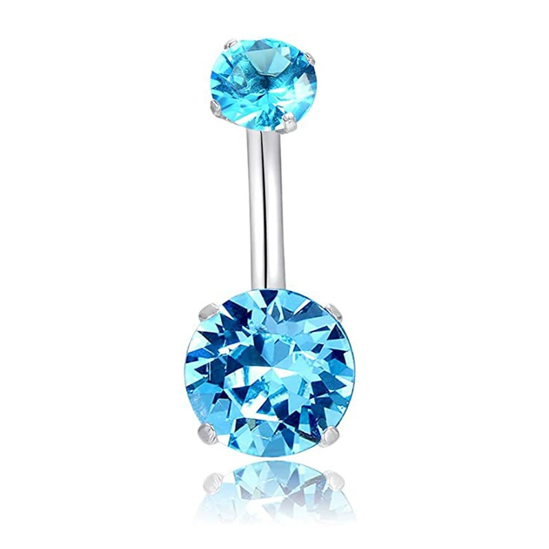 Zirkon Bauchnabelpiercing Aus Edelstahl Vier-kralle Gefasst_voghion.com
