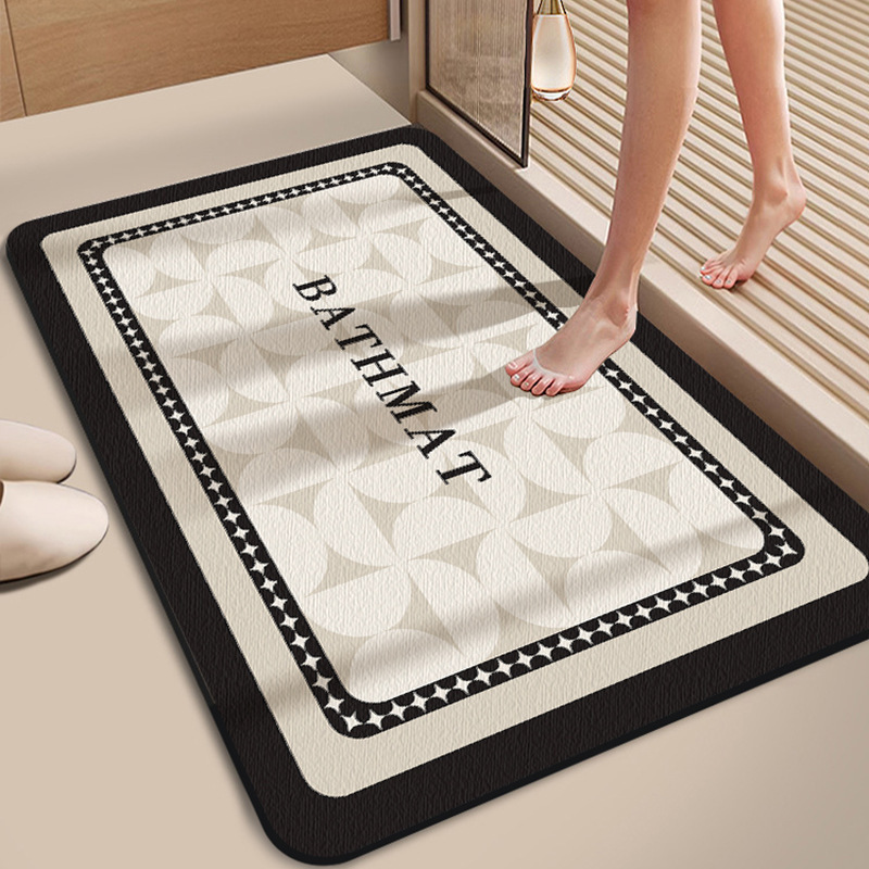 Casual and Luxurious Diatom Mud Floor Mat Bathroom Door Bathroom Water-Absorbent Quick-Drying Non-Slip Home Bathroom Entry Mat