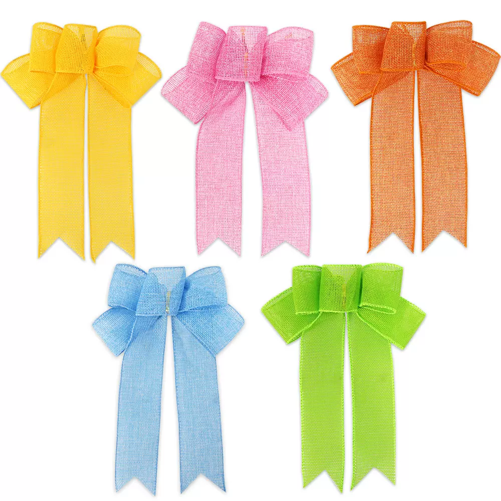 18*25cm彩色仿麻蝴蝶结开学返校季派对装饰手工蝴蝶结DIY配饰挂件