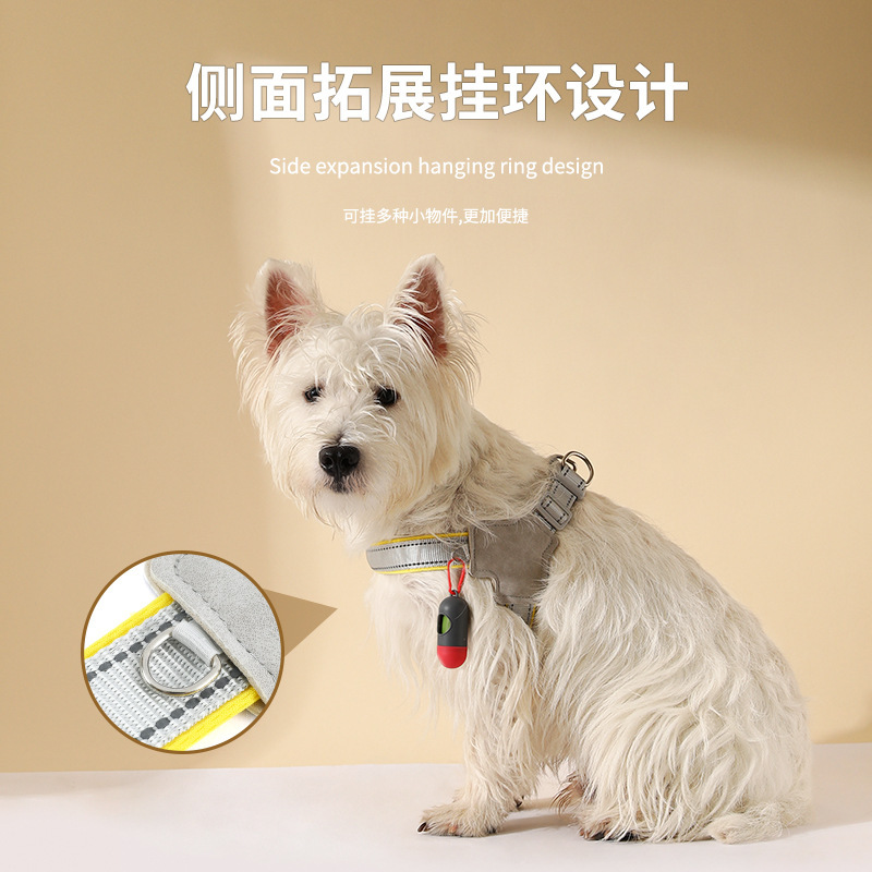 Cuerda de tracción para perros, correa para el pecho en forma de Y, cuerda para pasear a prueba de explosiones, cuerda para perros reflectante de noche ajustable en verano