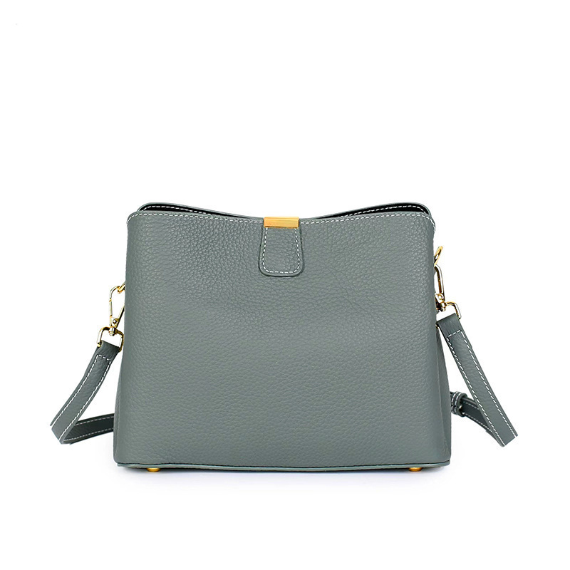 Fashion Cowhide Leather Bag For Women 2025 New Trendy Large Capacity Bucket Bag Versatile Commuter Genuine Leather Shoulder Crossbody Handbag - Thumbnail 6