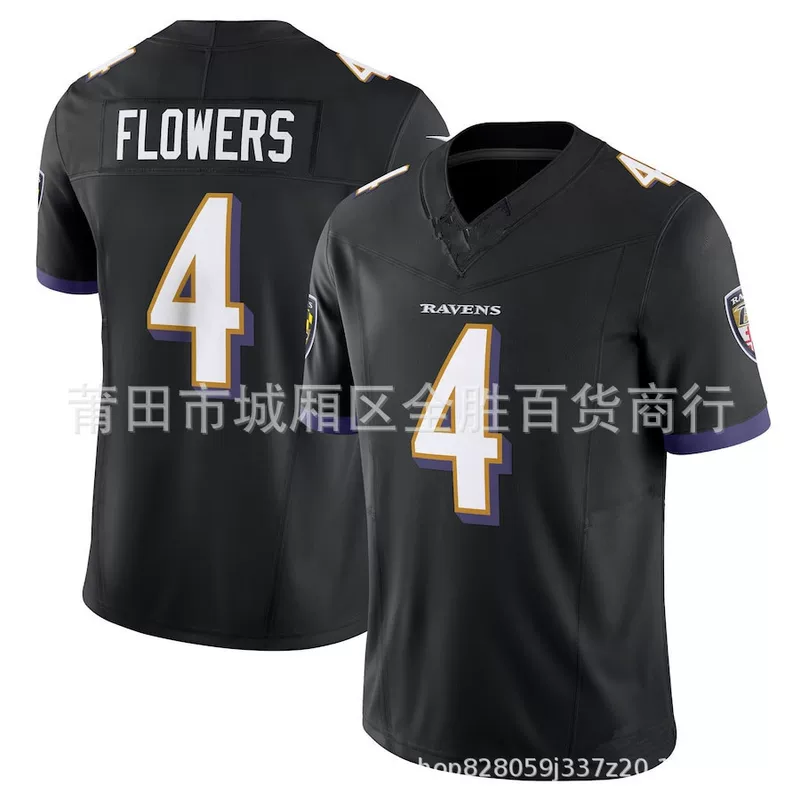 Футболка регбийная Балтс Рейвенс Baltimore Ravens 4#Zay Flowers джерси