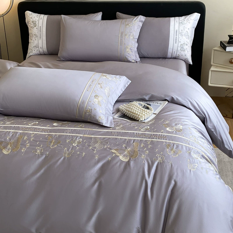 (Totten) Cabaln Home Textile 2024 новая полностью хлопковая вышивка четыре предмета бабочка любовь