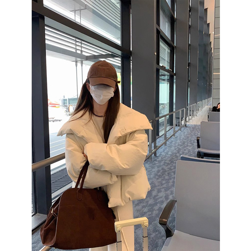 90 흰색 오리 다운 유행 흰색 짧은 다운 재킷