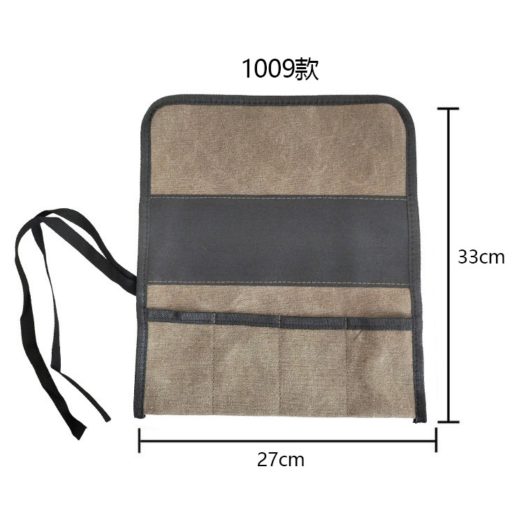 En stock bolsa de almacenamiento de herramientas de carpintería multifuncional bolsa de cuchillo de talla de lona plegable kit de herramientas de tambor bolsa de hardware