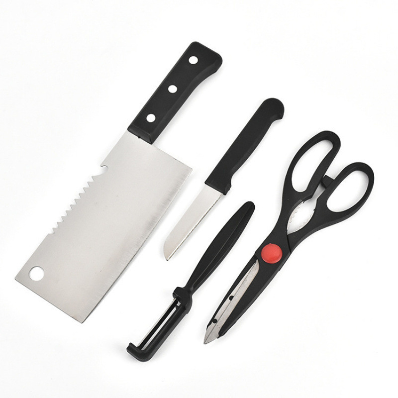 Cuchillo de tarjeta de succión Juego de cuatro piezas Mango doméstico Cocina de acero inoxidable Cuchillo Cuchillo Cuchillo Cuchillo Cuchillo Cuchillo Juego de regalo Juego de cuchillo