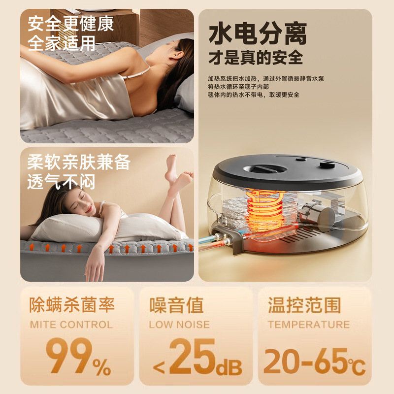 環鼎水暖絨毯知能恒温水循環電気布団家庭用水暖電気絨毯二人一人水熱絨毯|undefined