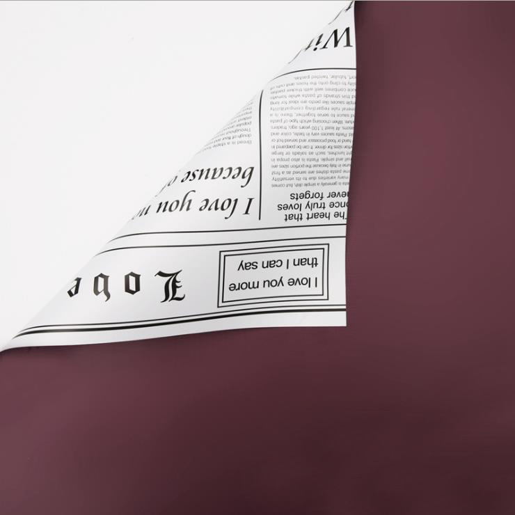 Flower Party Factory Nuevo periódico en inglés Papel de embalaje de flores Sentido de alta calidad Florería impermeable Papel de embalaje de flores Papel de embalaje de ramo