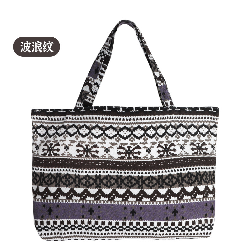 Bolsas de lona al por mayor del fabricante, en stock, con diseños impresos, bolsas de lona modernas para estudiantes, bolsas de compras creativas, bolsas de hombro reforzadas.