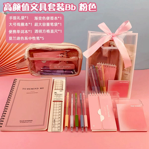 High quality stationery, fuchsia set