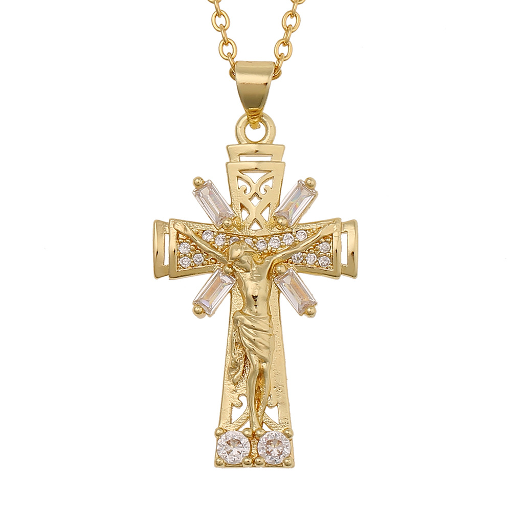 retro religious geometric necklace