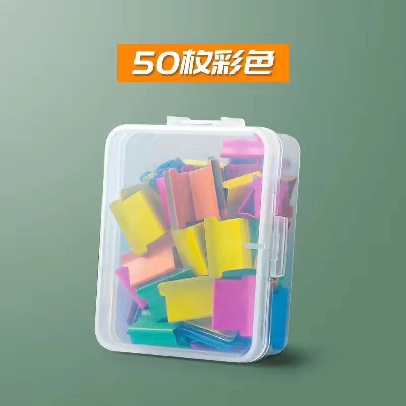 Clip empujador grapadora sin huellas de dibujos animados archivo de material de prueba de estudiantes de clasificación de clip de encuadernación sin perforación clip de repuesto